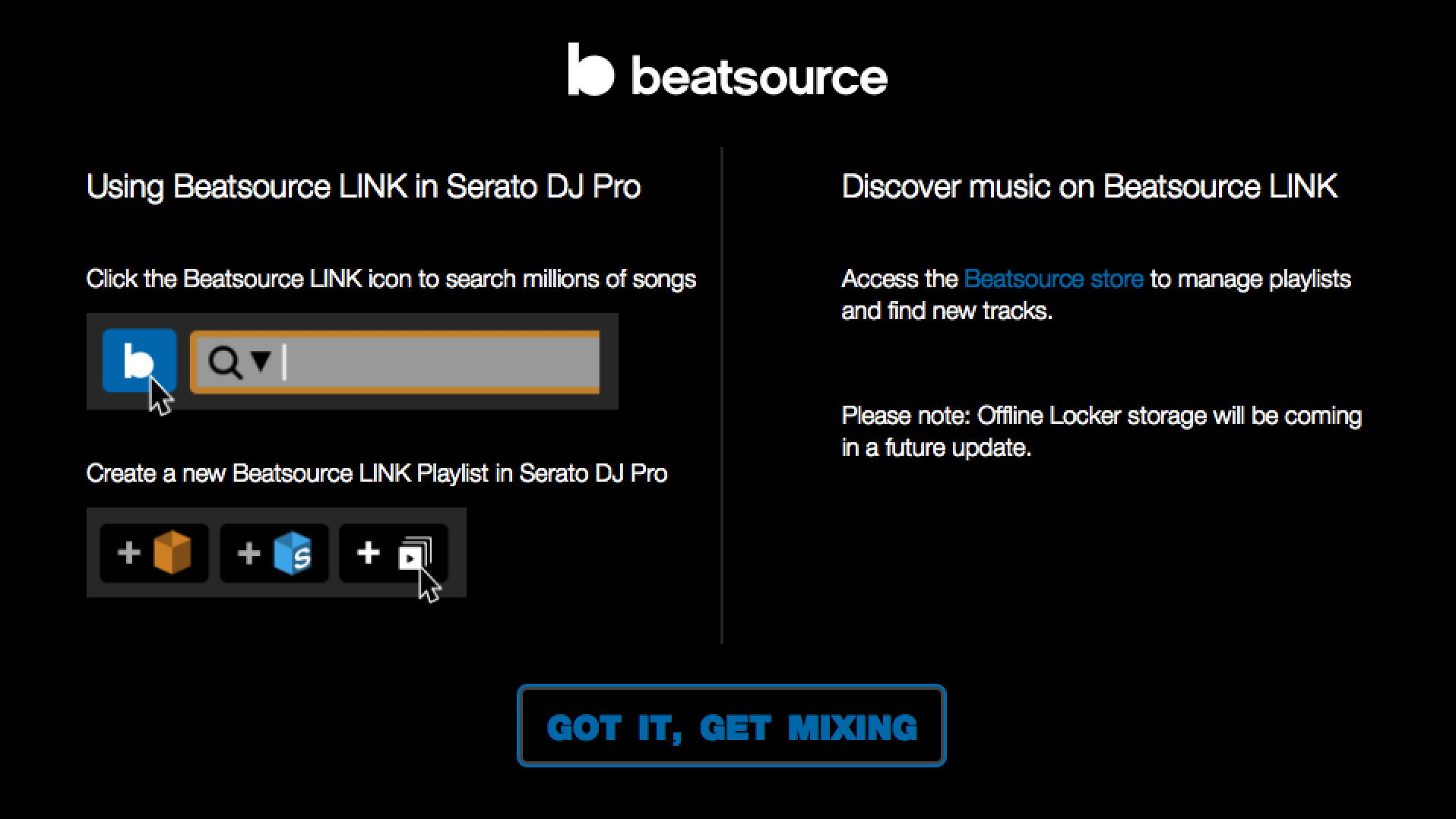 Getting started with Beatsource in Serato DJ Pro and Serato DJ Lite